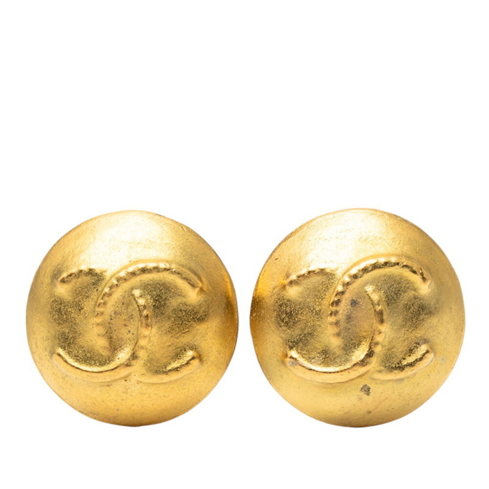 CHANEL Vintage Gold Logo Earrings